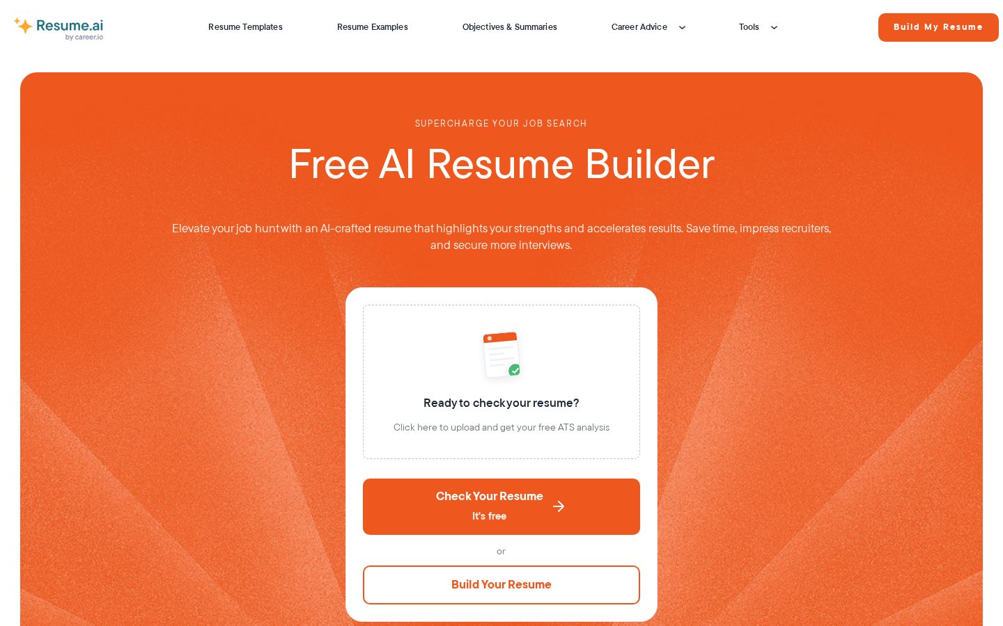 Resume AI Homepage