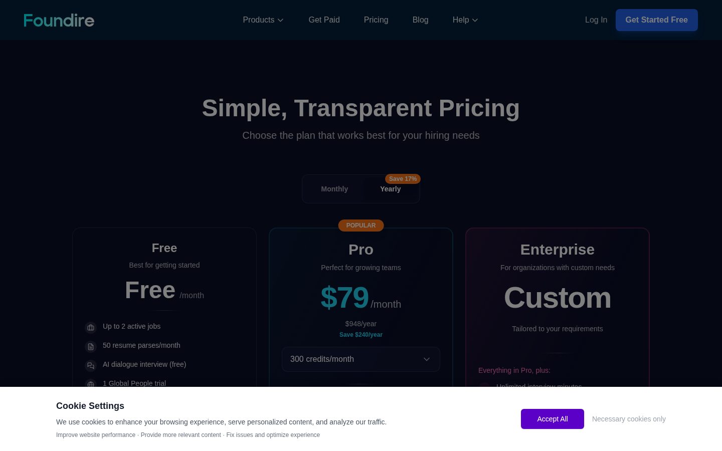 Resume Builder by Foundire Pricing