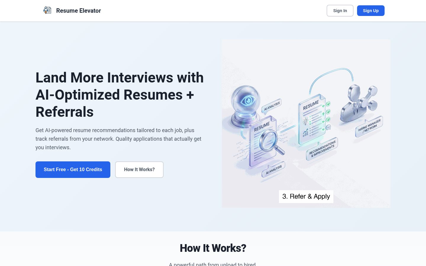 Resume Elevator Homepage