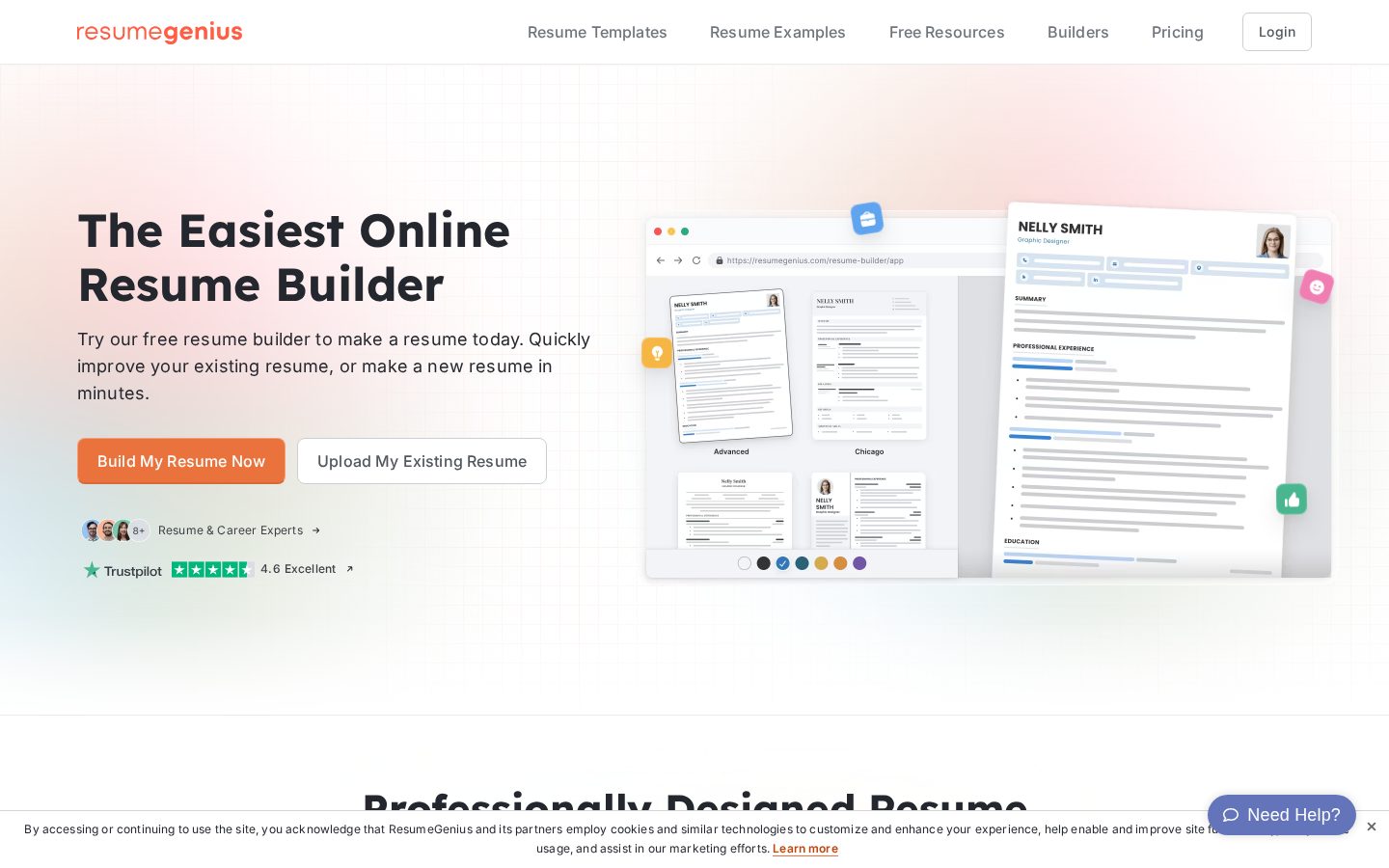 Resume Genius Homepage