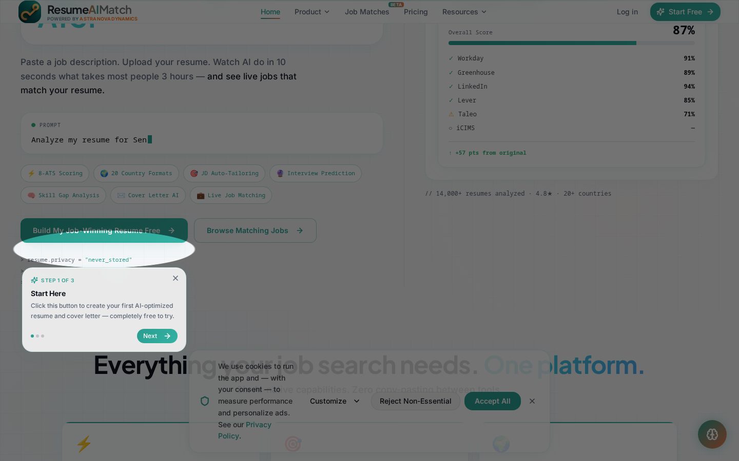 ResumeAIMatch Homepage