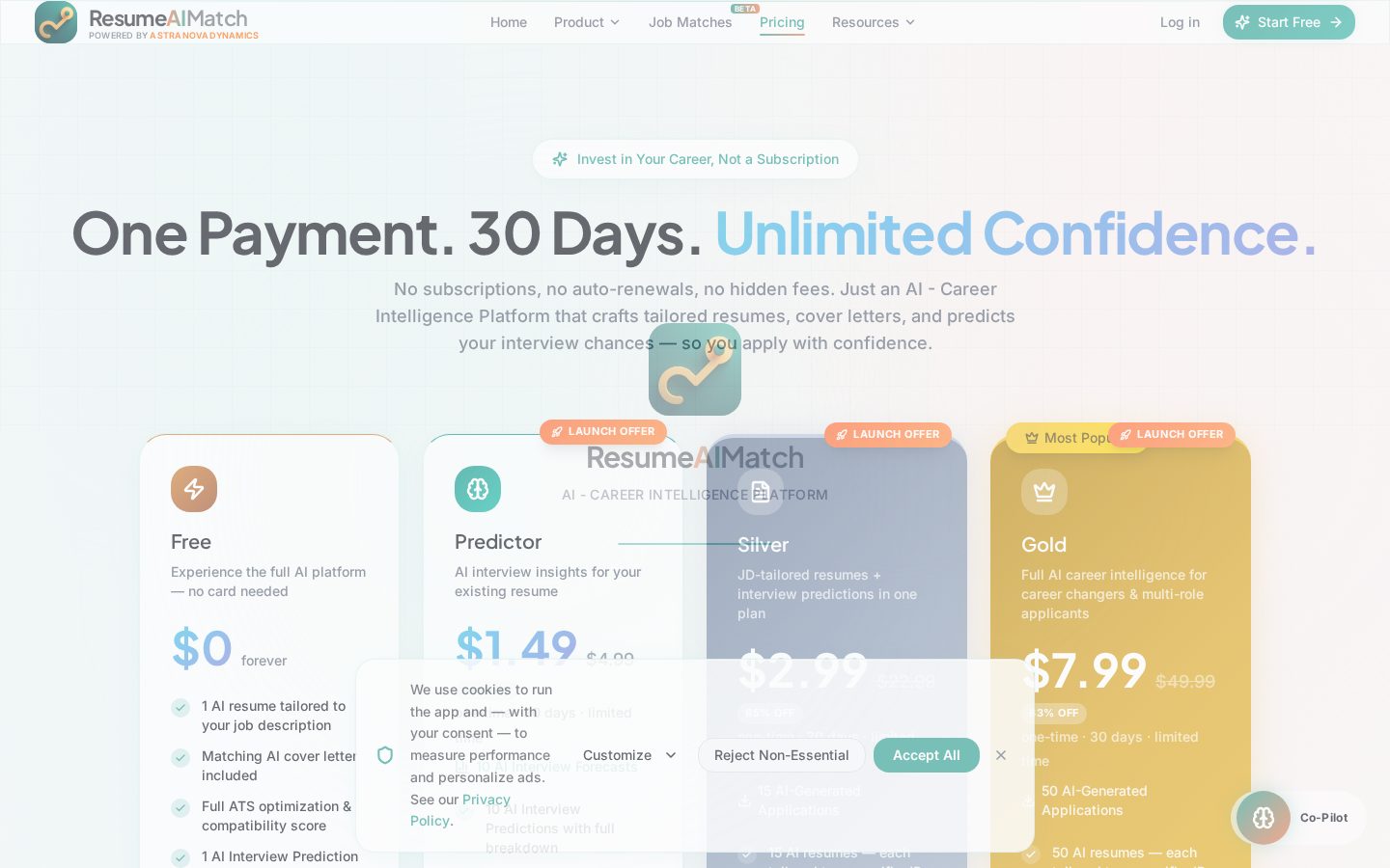ResumeAIMatch Pricing