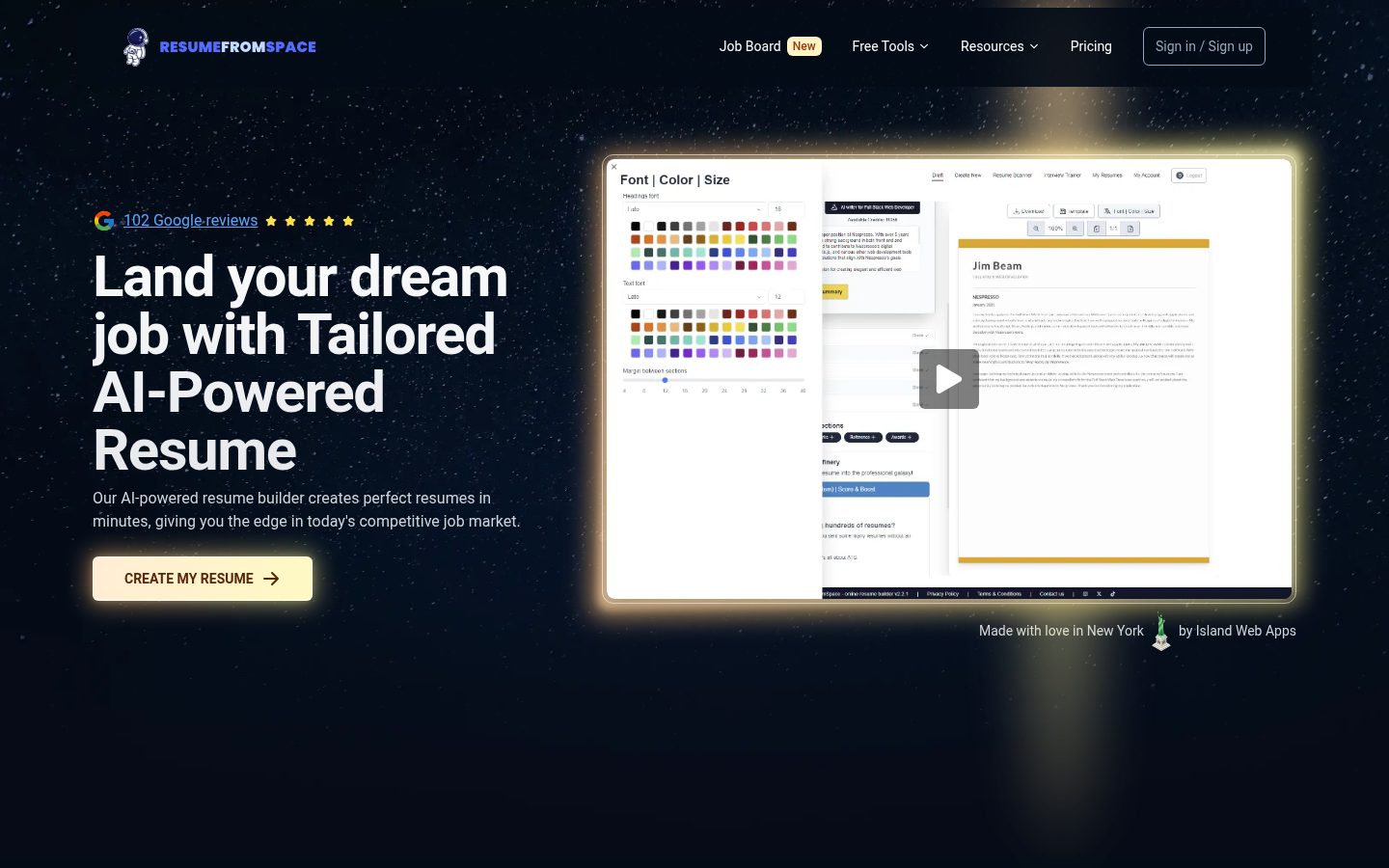 ResumeFromSpace Homepage