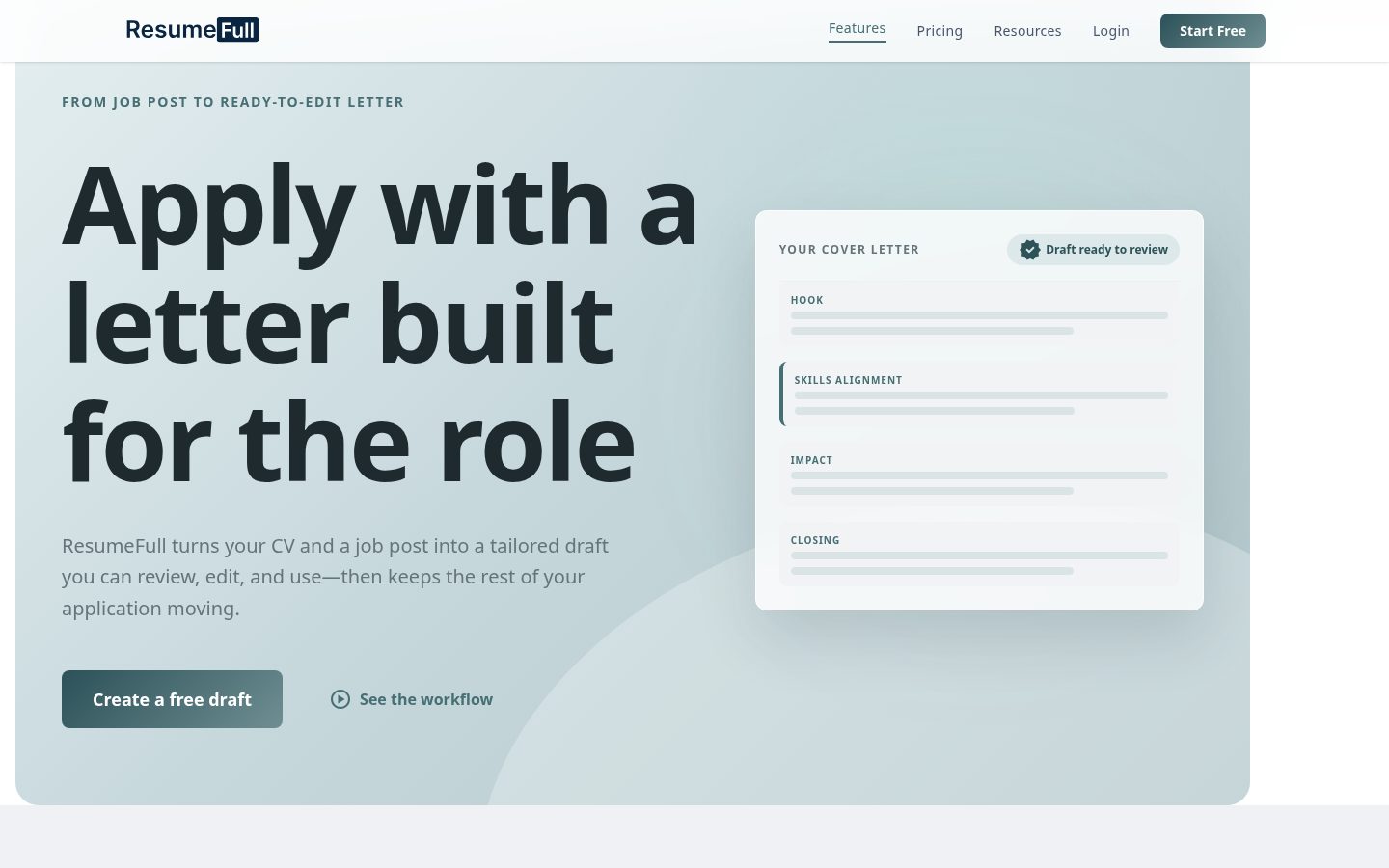 ResumeFull Homepage