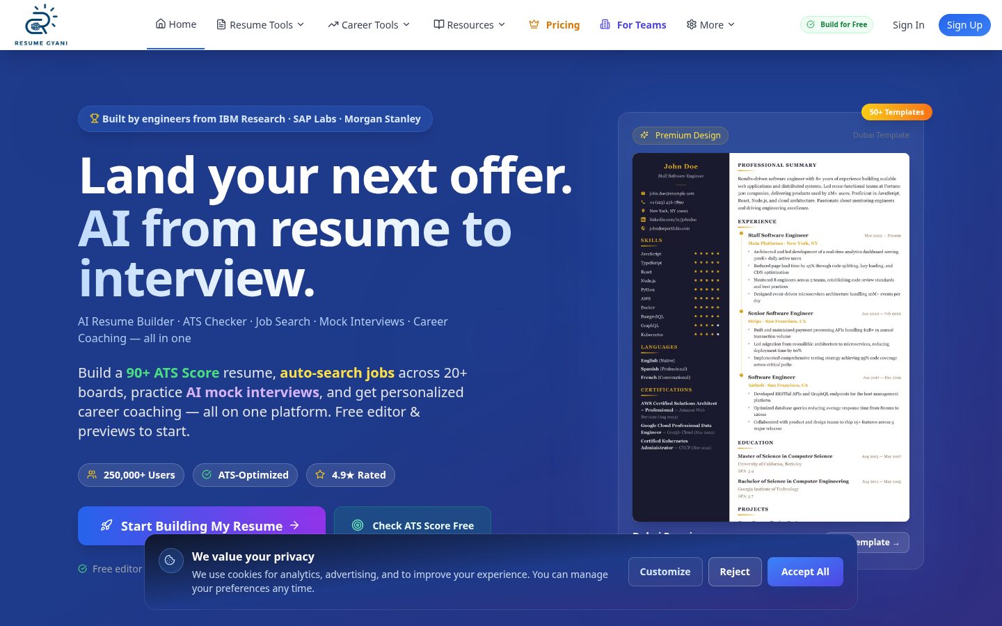 ResumeGyani Homepage