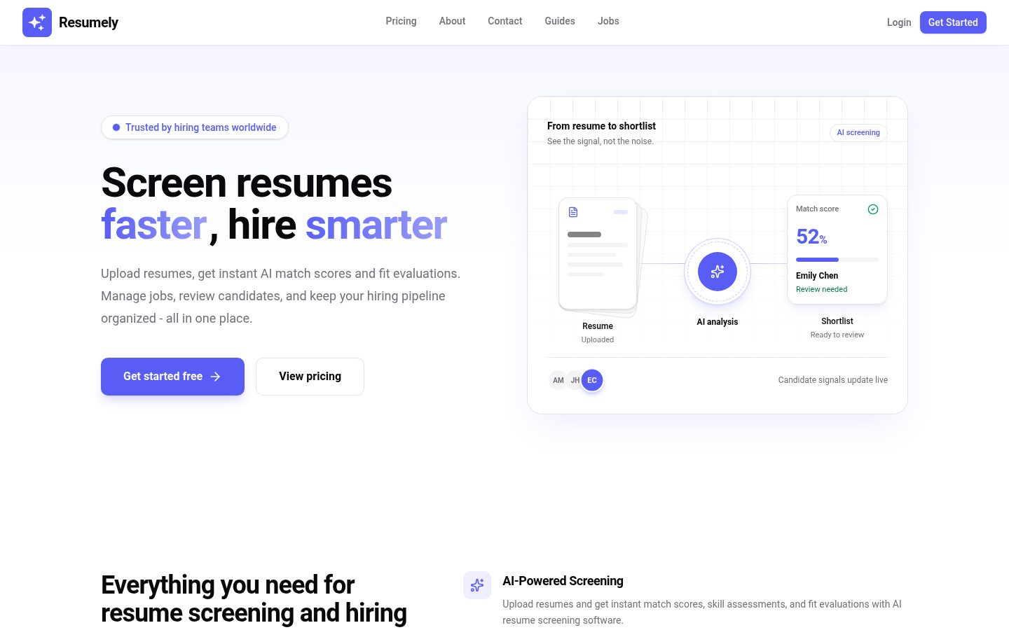 Resumely AI Homepage