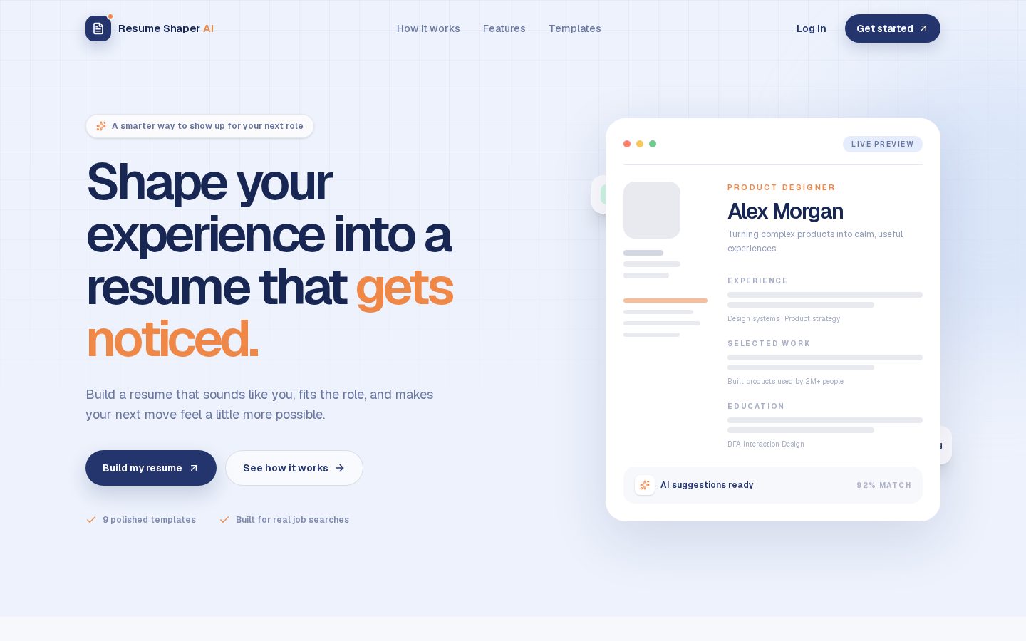 ResumeShaperAI Homepage