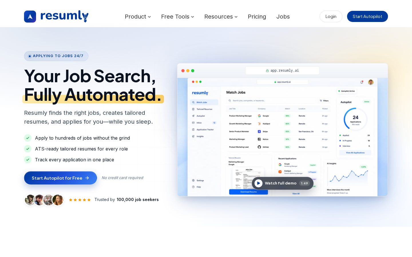 Resumly Homepage