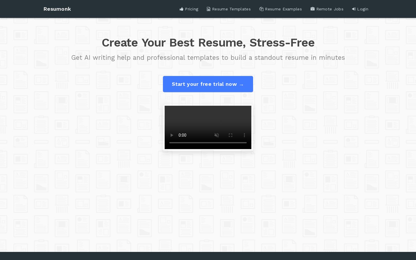 Resumonk Homepage