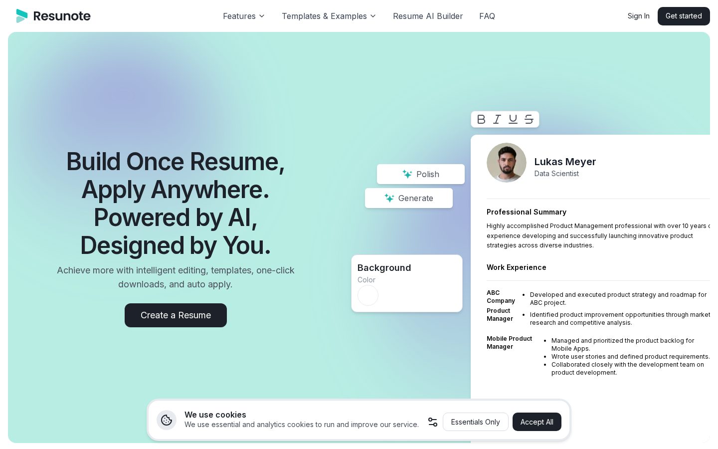 Resunote Homepage