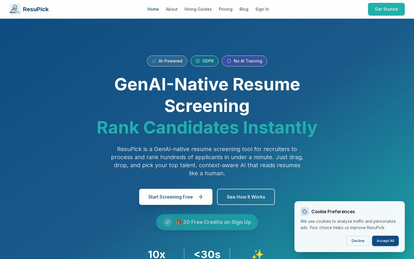ResuPick Homepage
