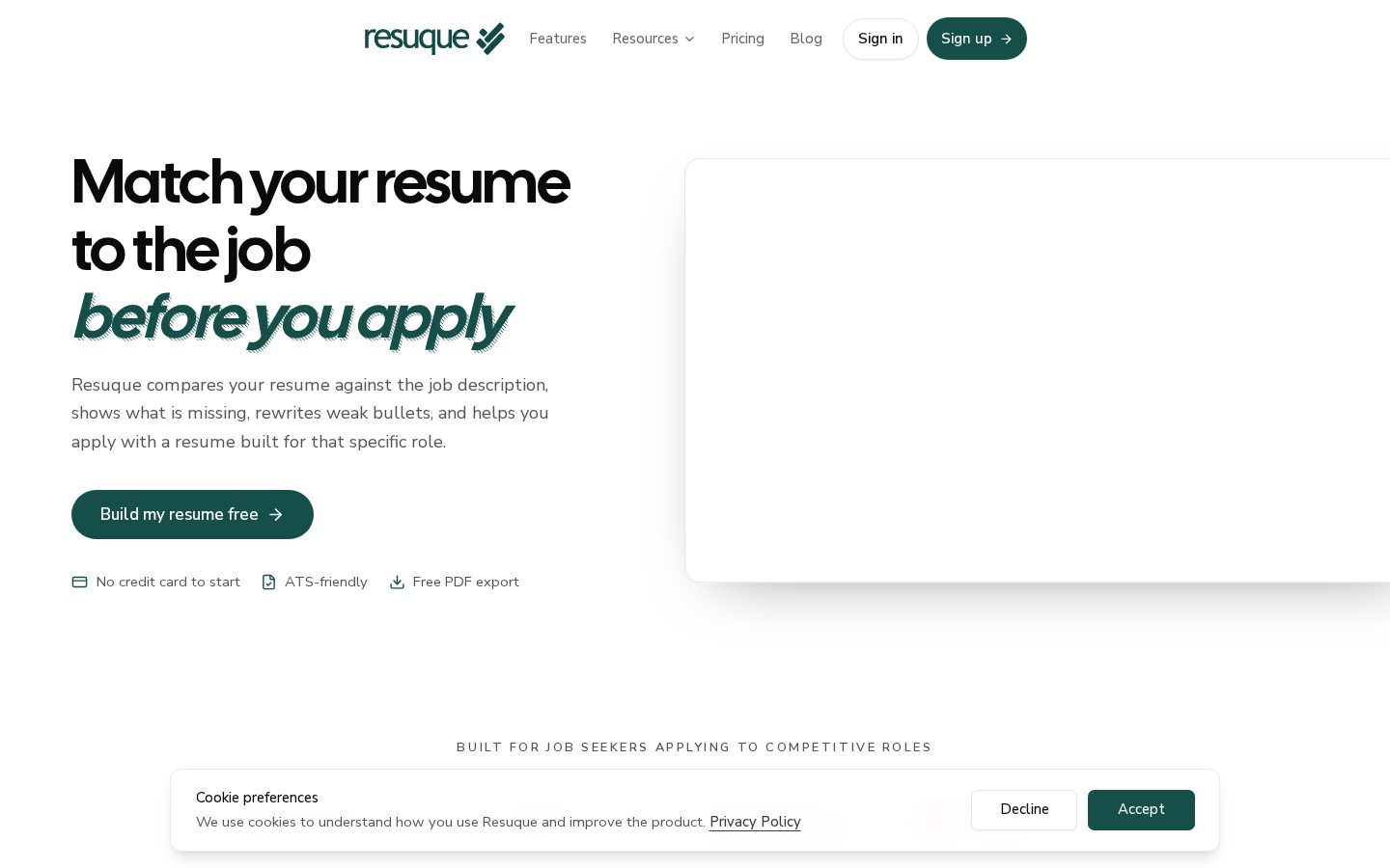 Resuque Homepage