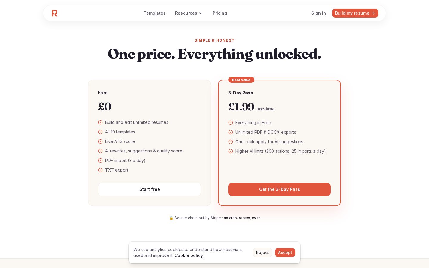 Resuvia Pricing