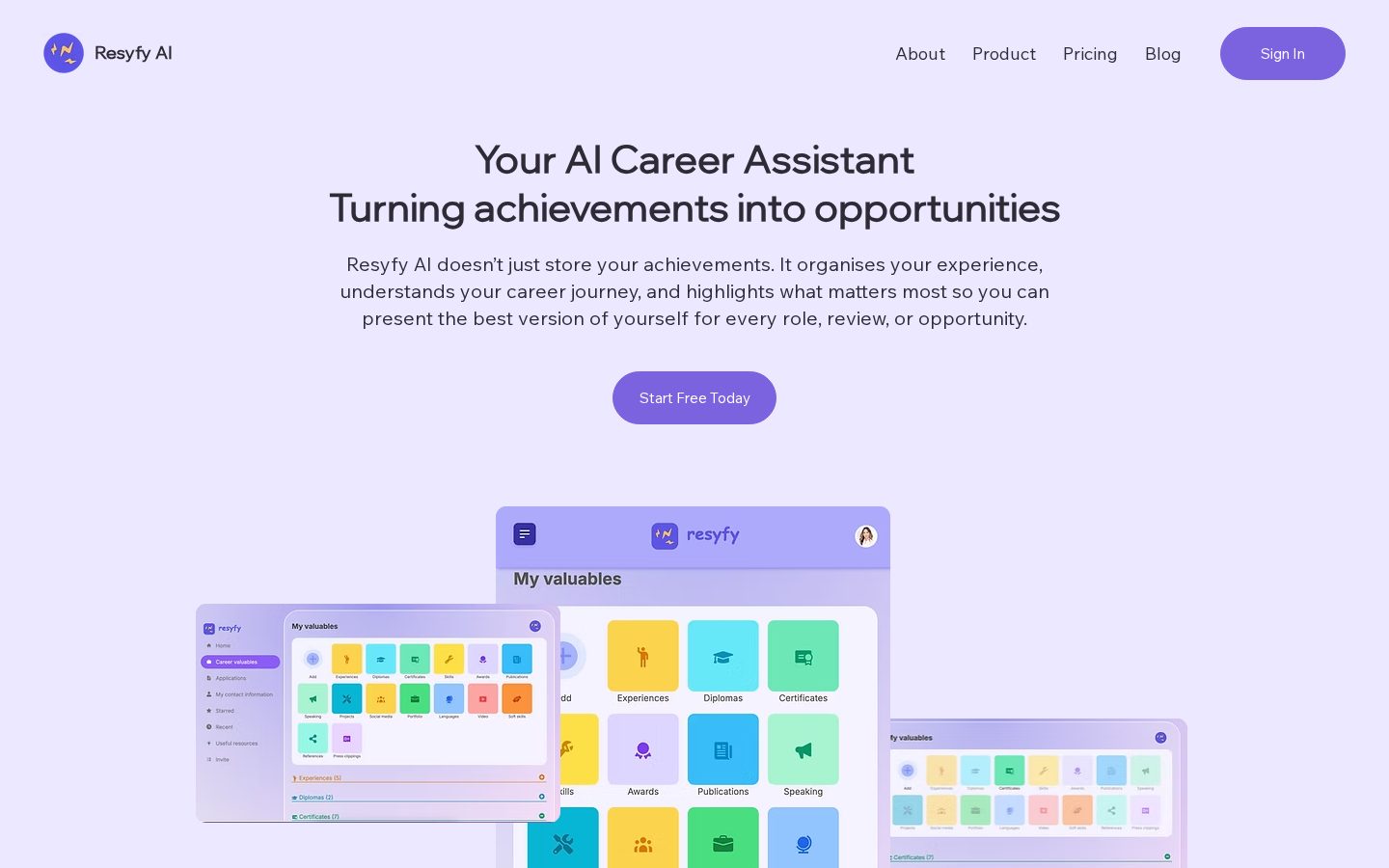 Resyfy AI Homepage