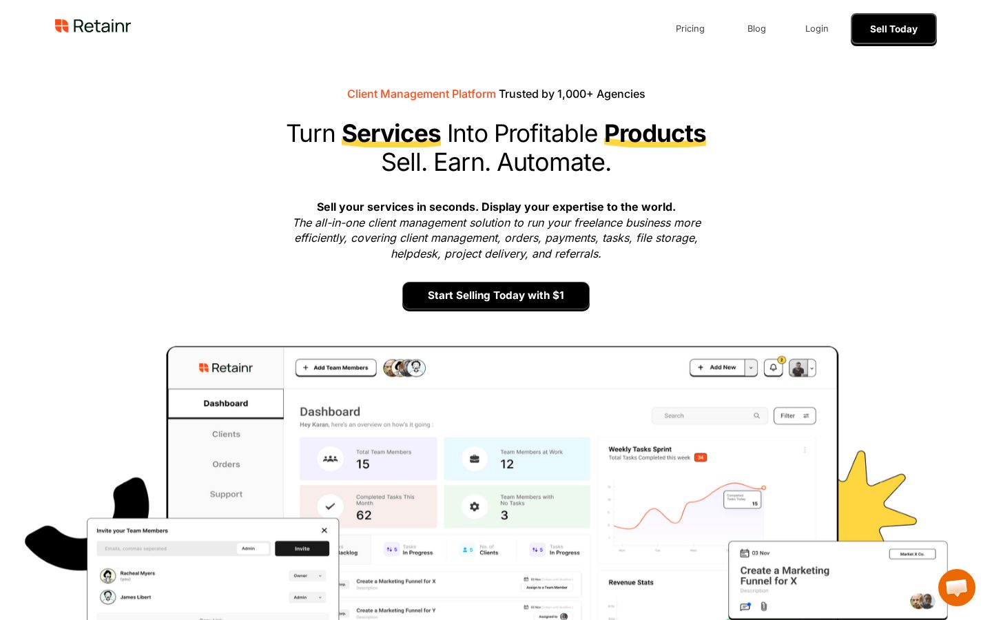 Retainr Homepage