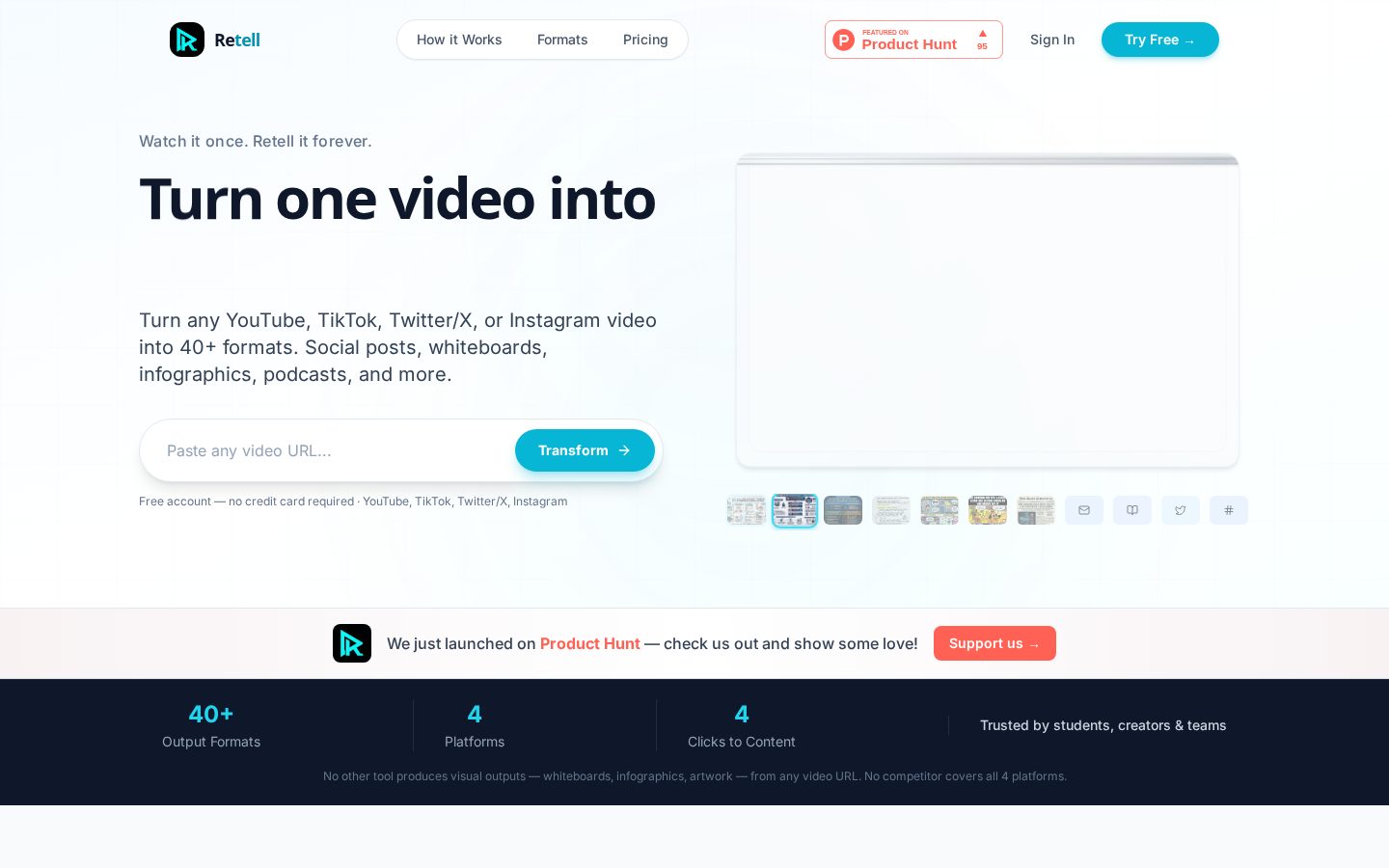 Retell Homepage