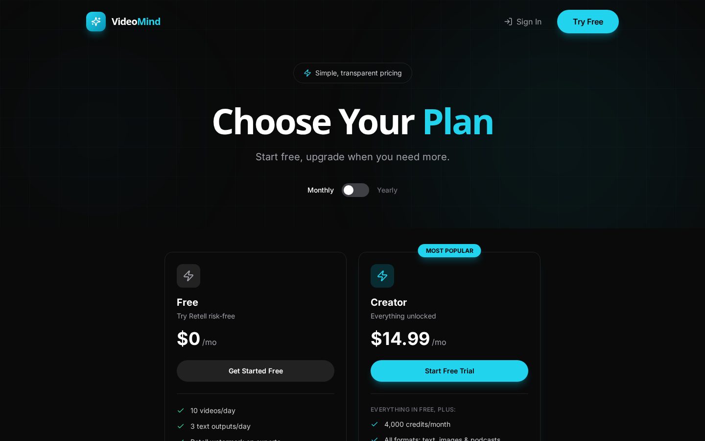 Retell Pricing