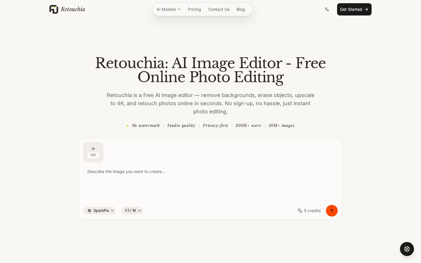 Retouchia Homepage