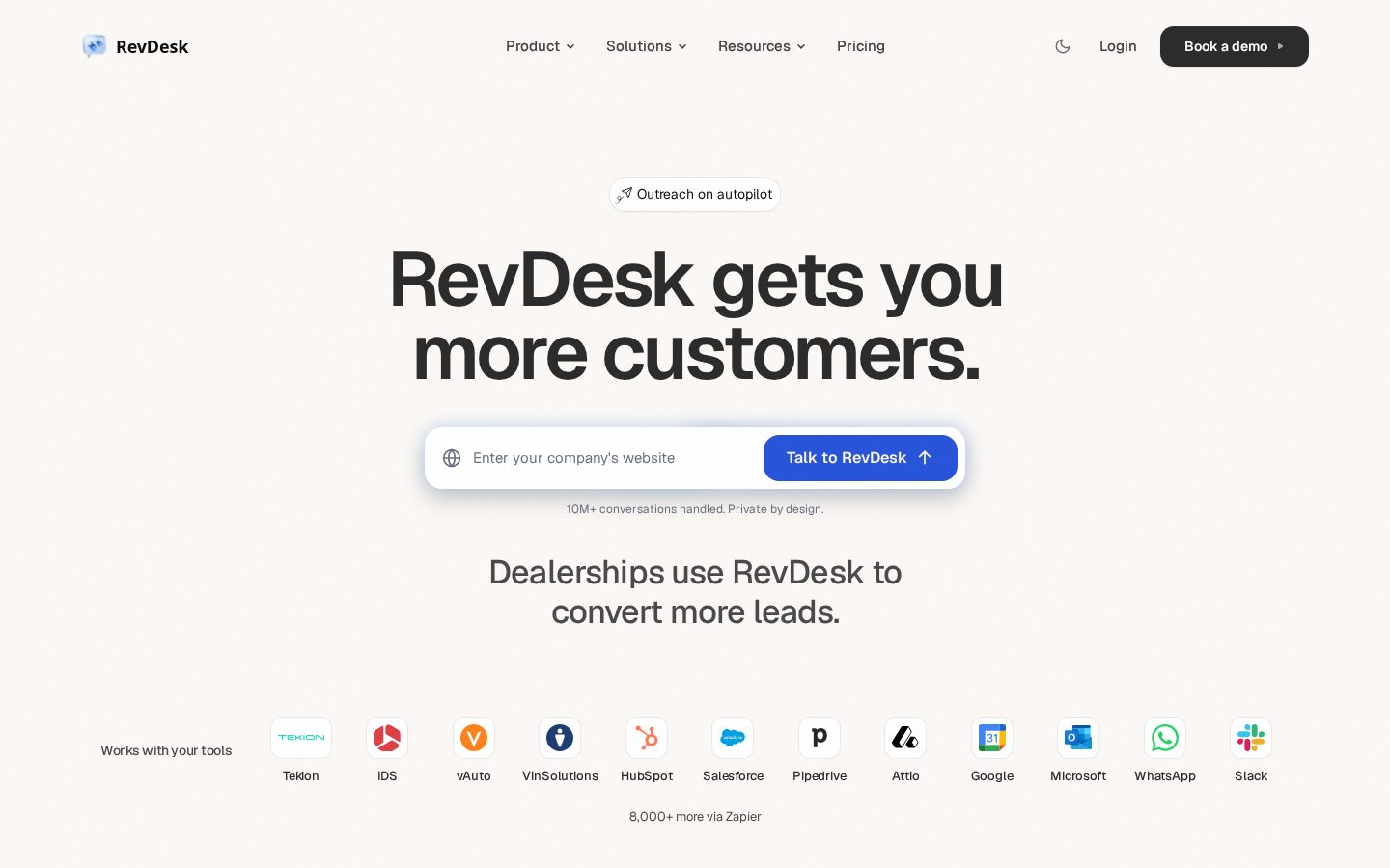 RevDesk Homepage