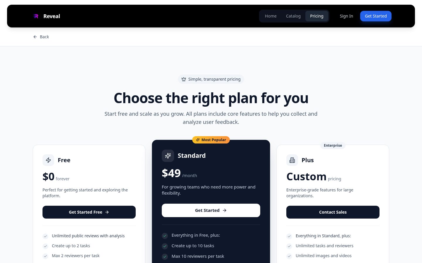 Reveal Pricing