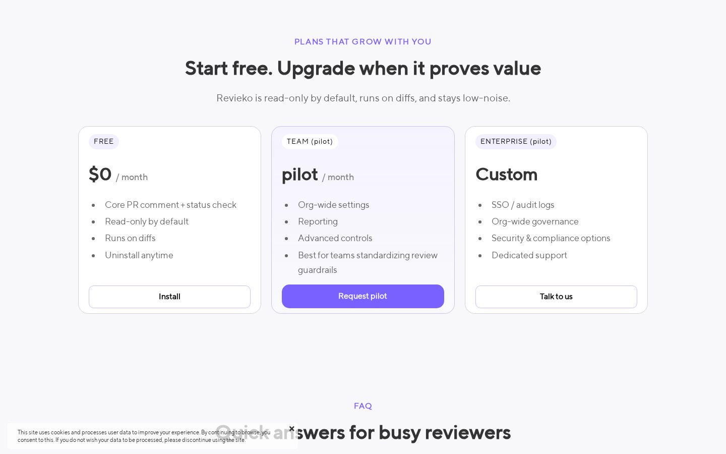 Revieko Pricing