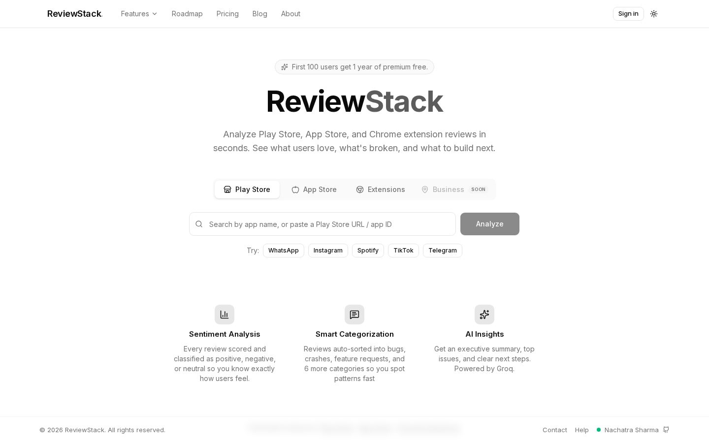 Review Stack Homepage