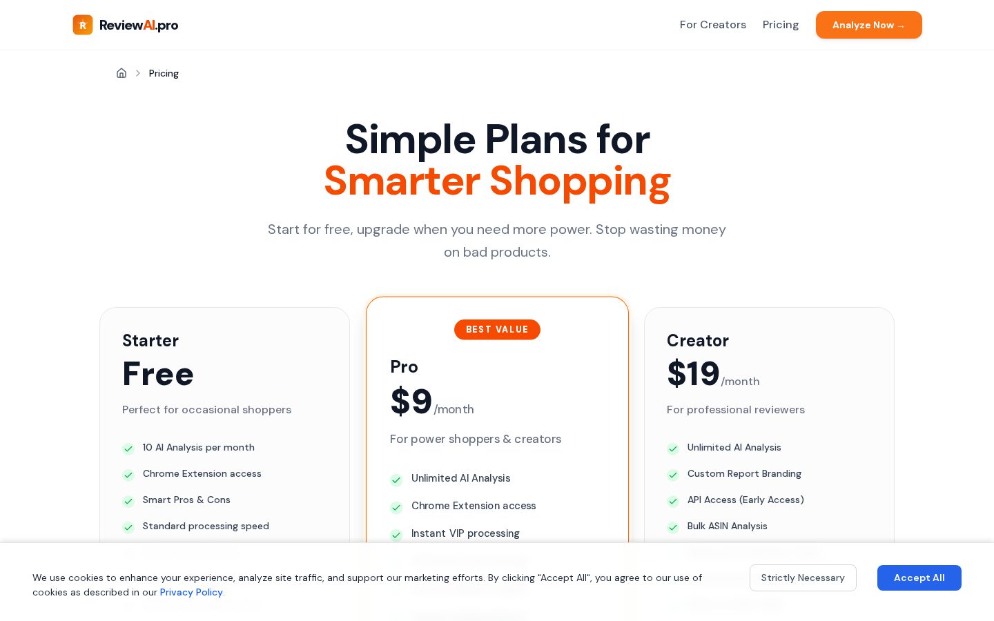 ReviewAI Pricing