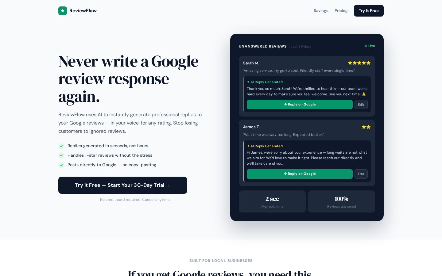 ReviewFlow Homepage