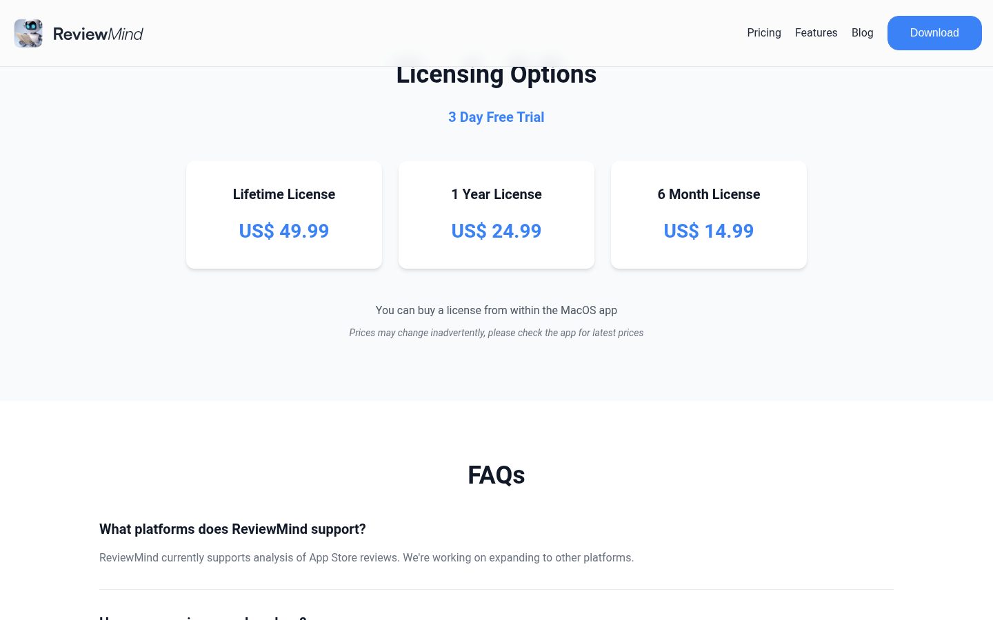 ReviewMind Pricing