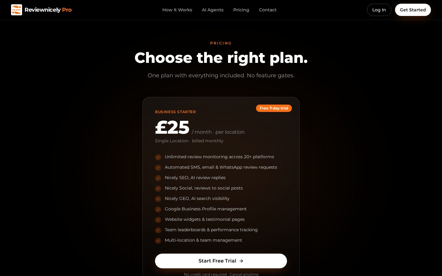 Reviewnicely Pricing