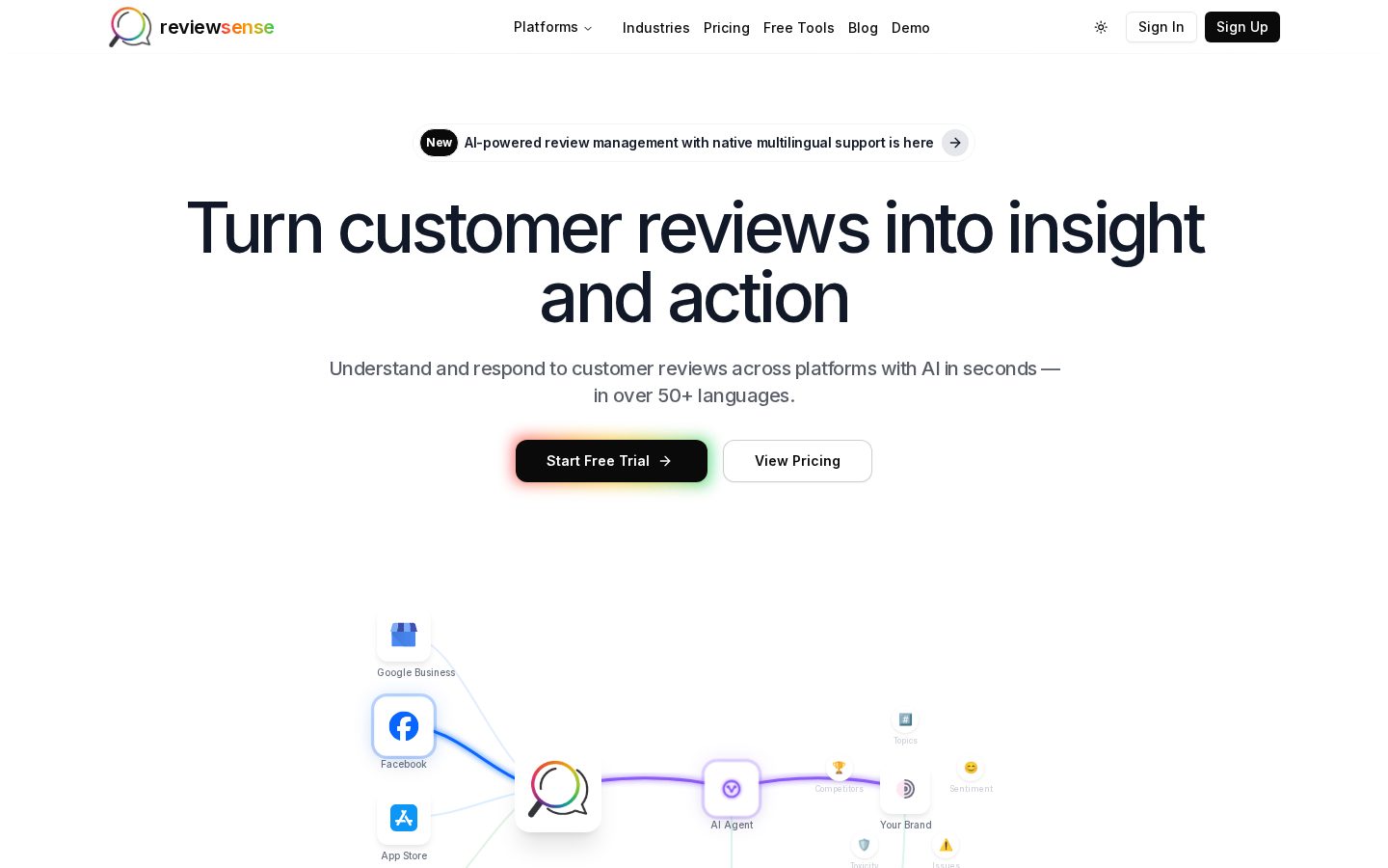 ReviewSense Homepage
