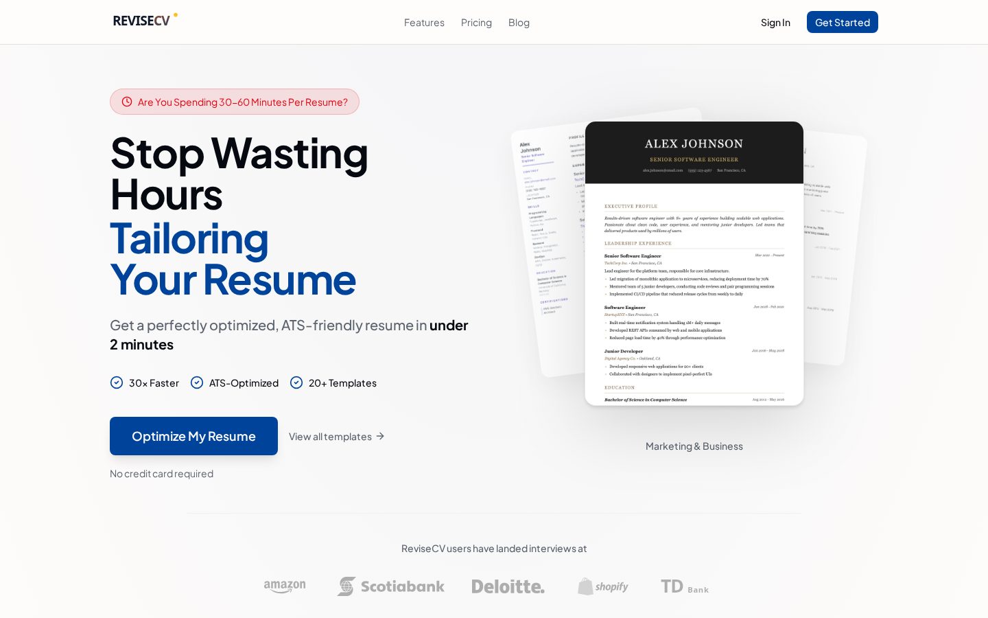 ReviseCV Homepage