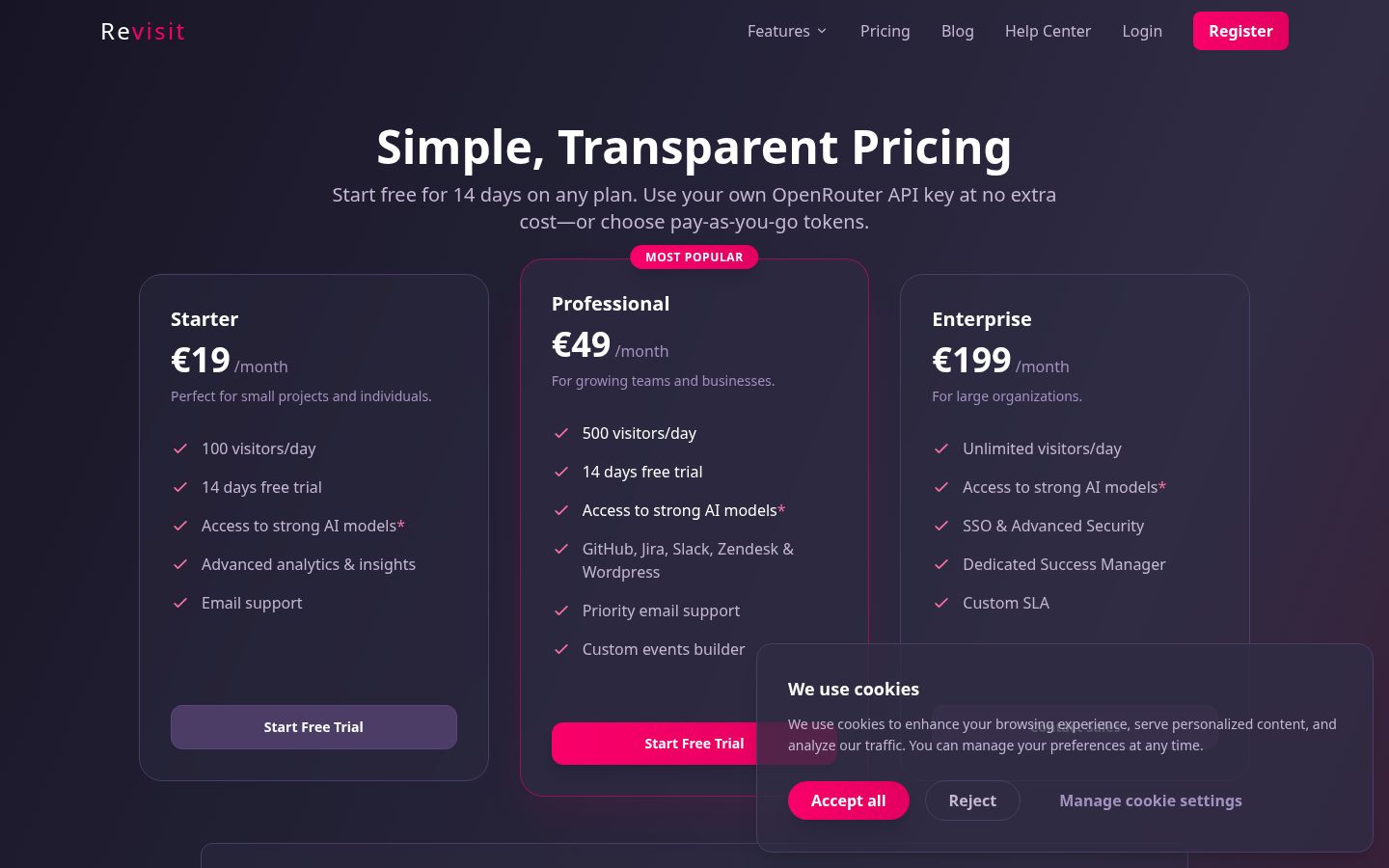 Revisit Pricing