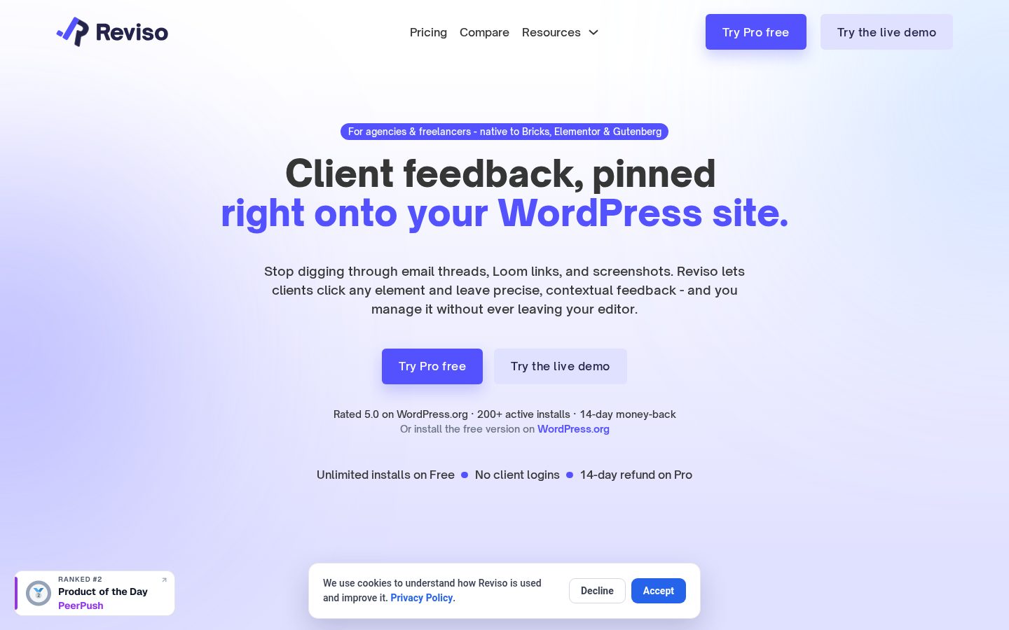 Reviso Homepage