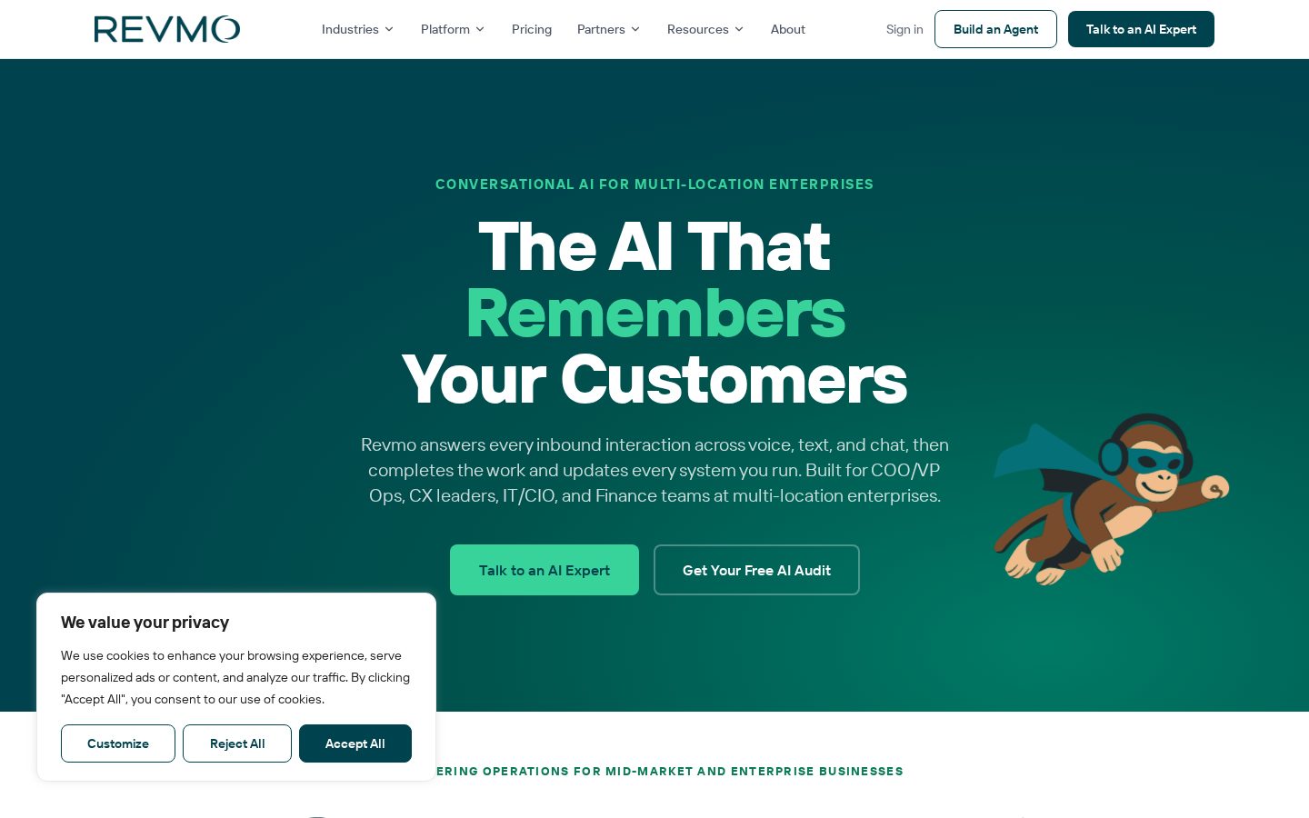 Revmo AI Homepage