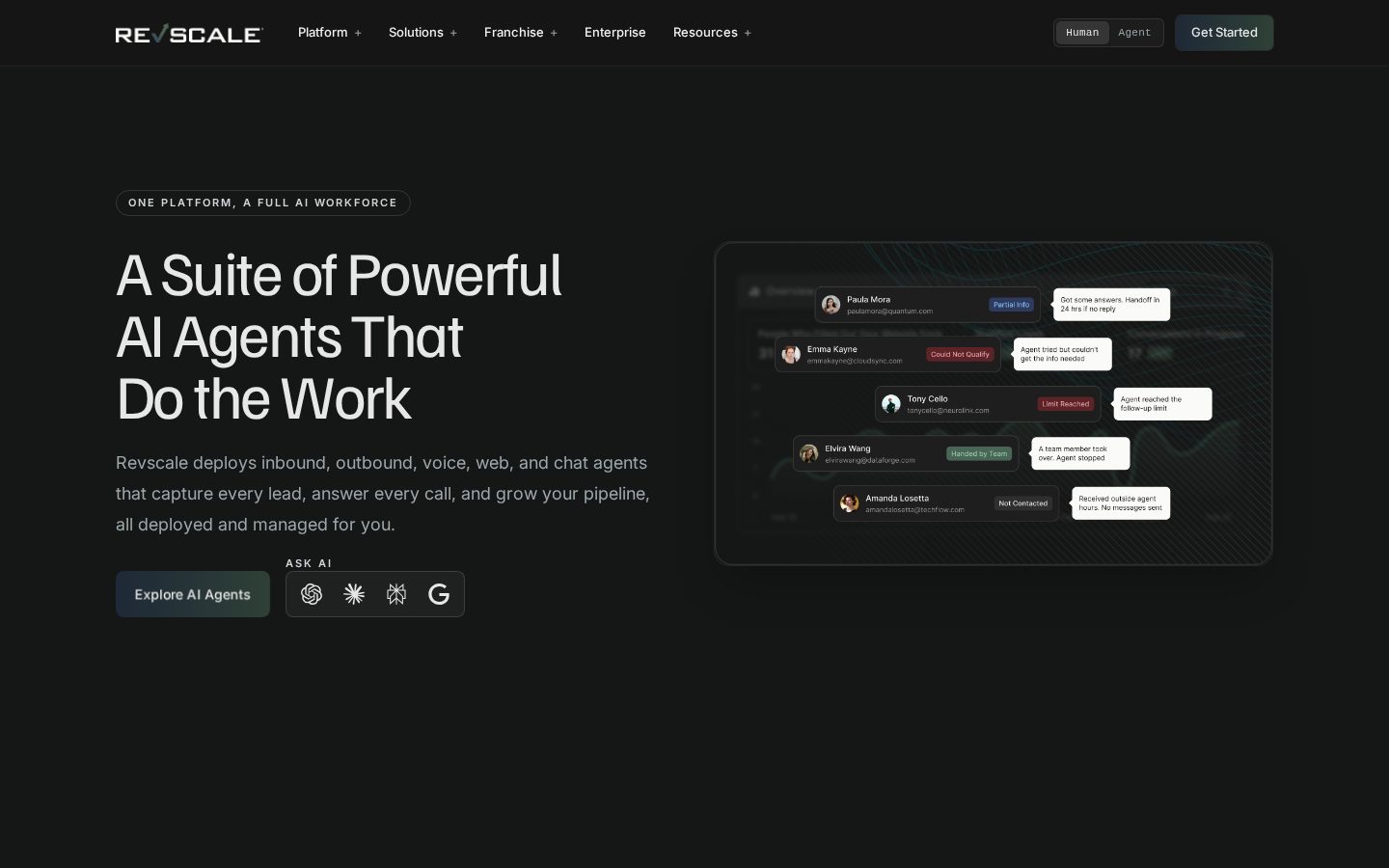 Revscale.ai Homepage