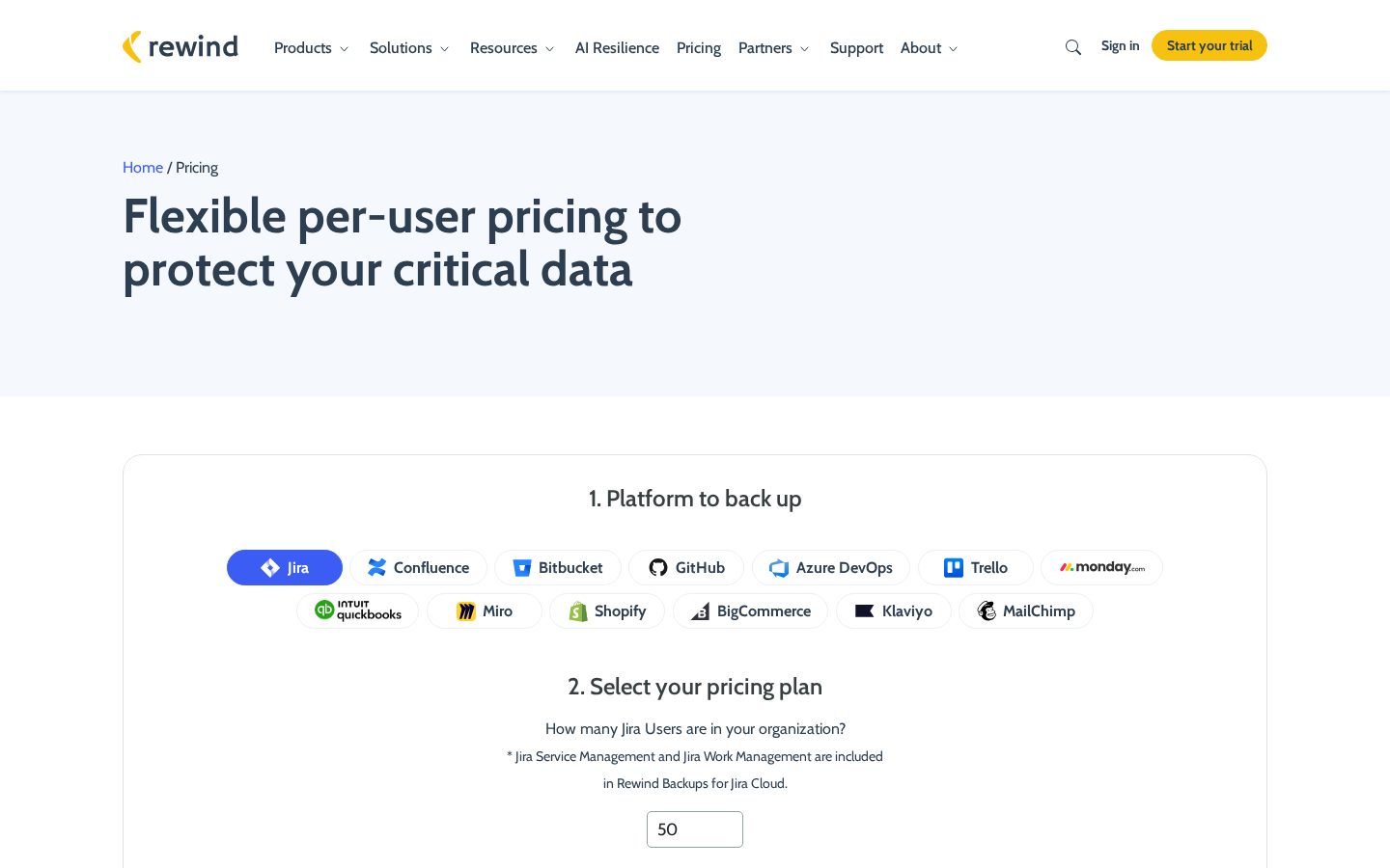 Rewind Pricing