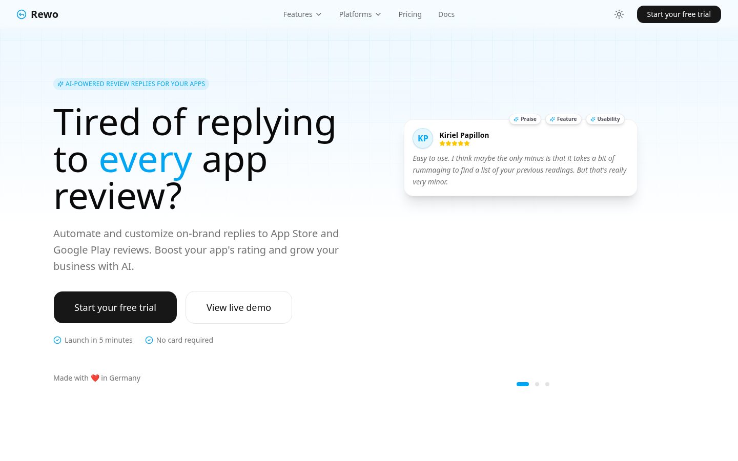 Rewo Homepage