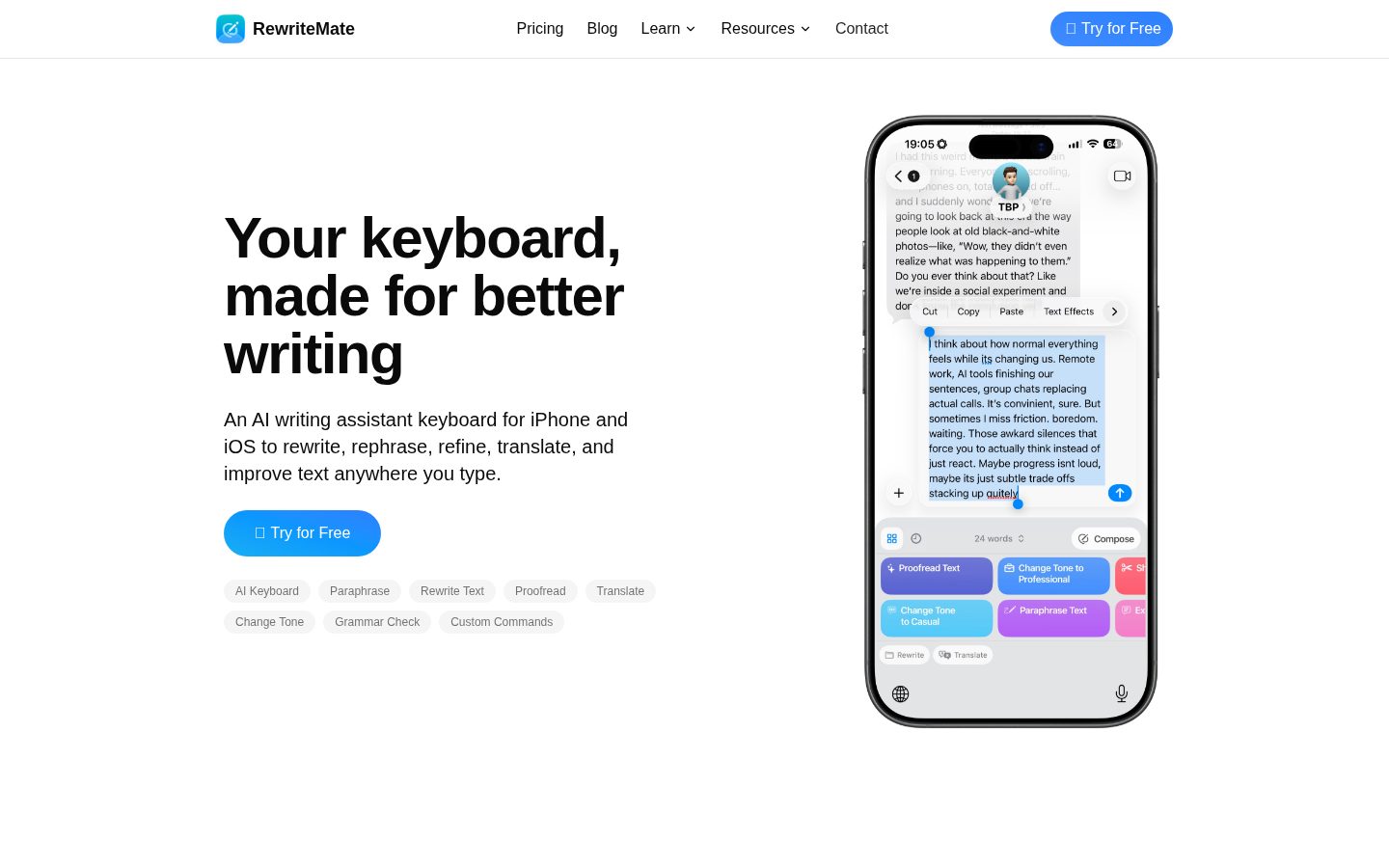 RewriteMate Homepage