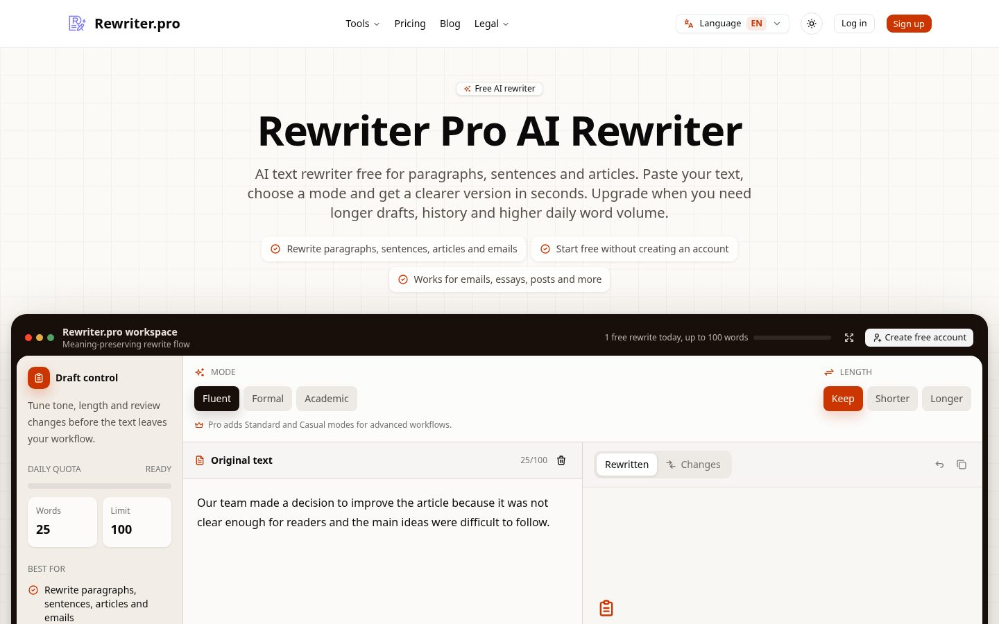 Rewriter Pro Homepage