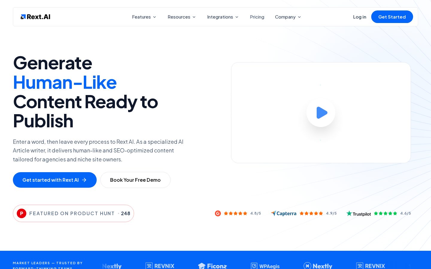 Rext AI Homepage