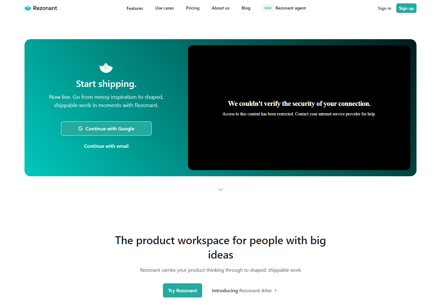 Rezonant homepage
