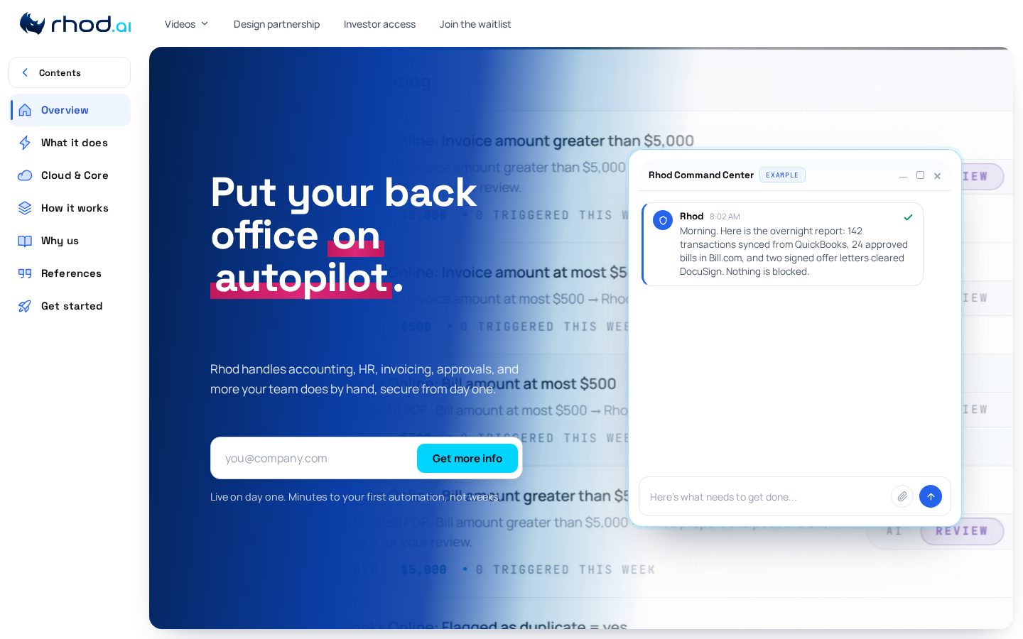 Rhod AI Homepage