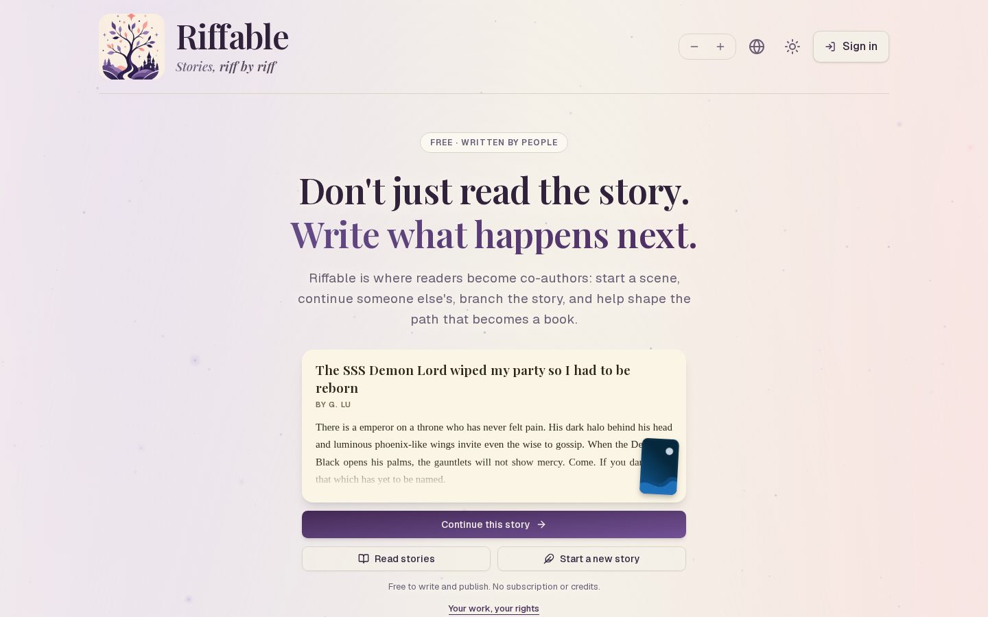 Riffable Homepage