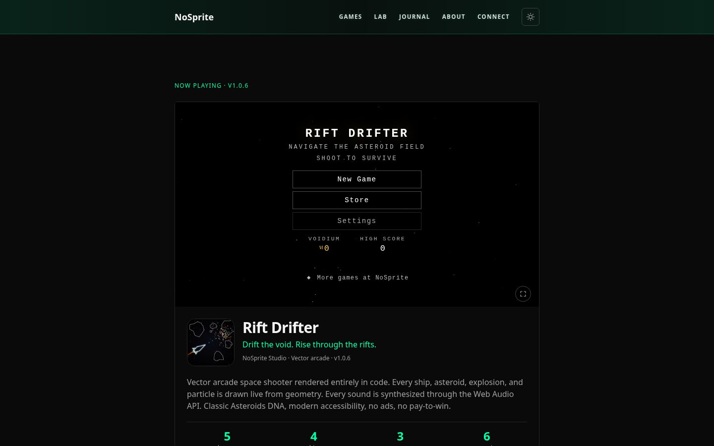 Rift Drifter Homepage