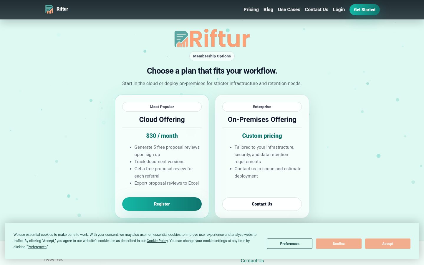 Riftur Pricing