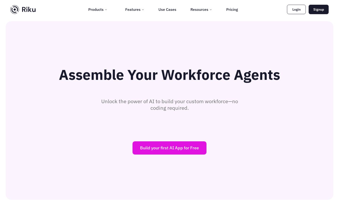 Riku.AI Homepage