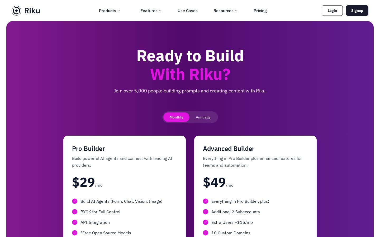 Riku.AI Pricing