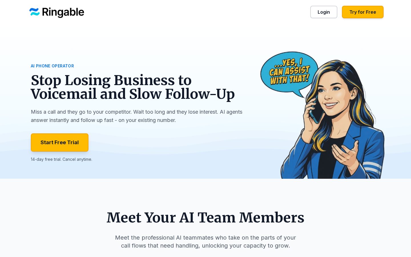 Ringable Homepage