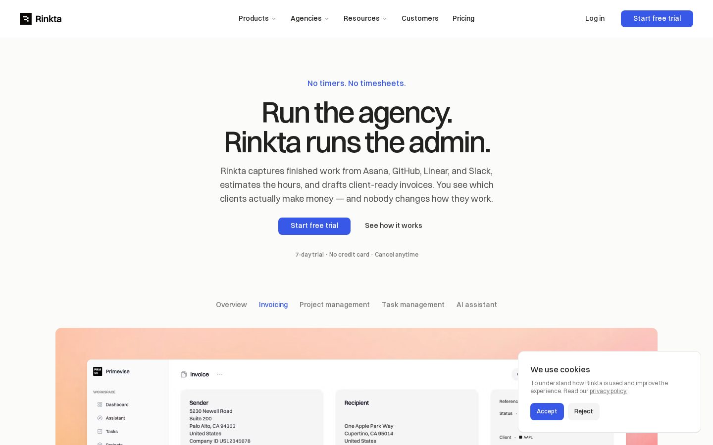 Rinkta Homepage